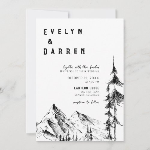 Forest Mountain Wedding Invitation