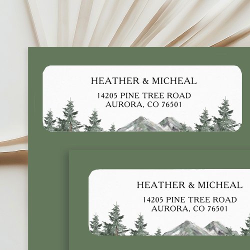 Forest Mountain Wedding Return Address Label