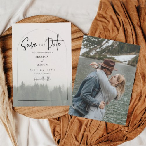Forest Mountain Wedding Save The Date Invitation