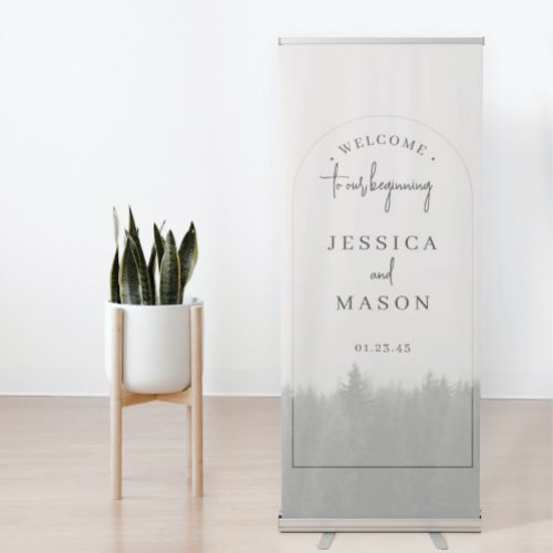Forest Mountain Wedding Woodland Welcome Retractable Banner