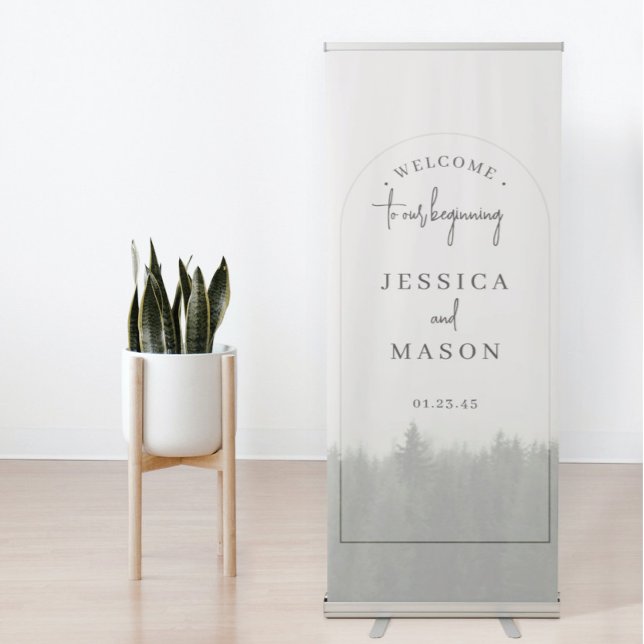 Forest Mountain Wedding Woodland Welcome Retractable Banner (Creator Uploaded)