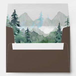 Forest Mountains Rustic Wedding Envelope
