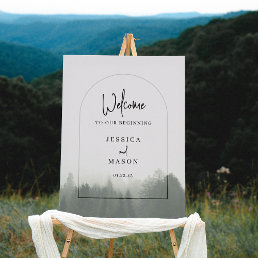 Forest Mountains Woods Pine Wedding Welcome Foam Board