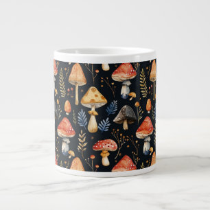 Forest Mushroom and Fern Giant Coffee Mug