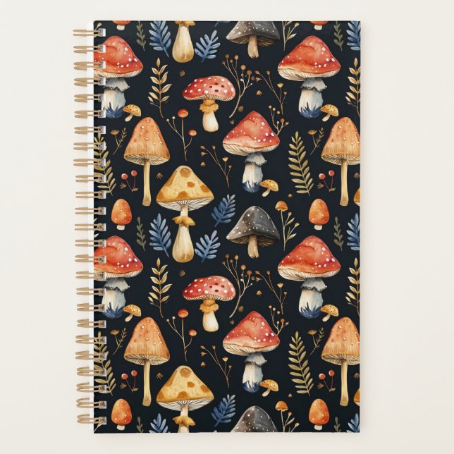 Forest Mushroom and Fern  Planner (Front)