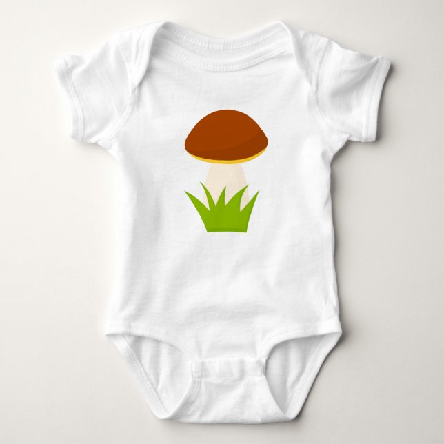 Forest mushroom baby bodysuit (Front)