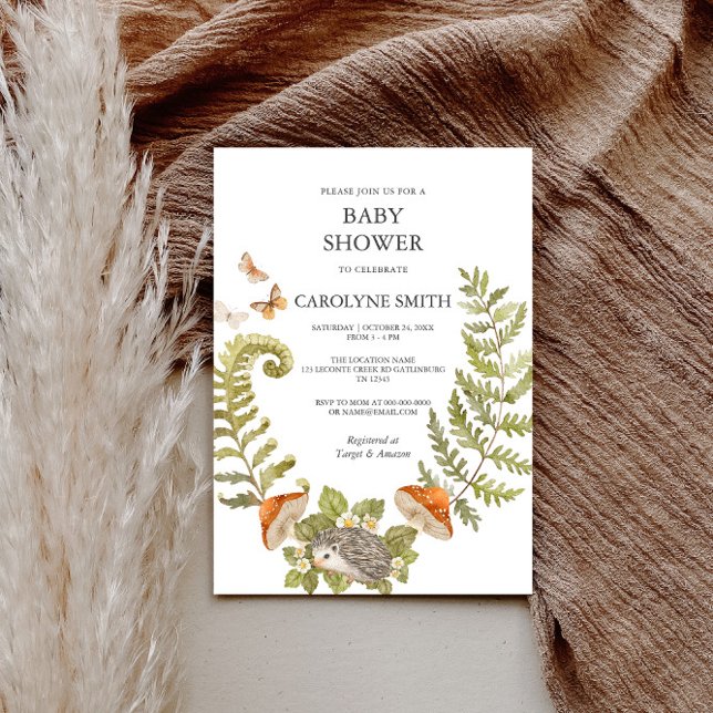 Forest Mushroom Baby Shower Invitation (Creator Uploaded)