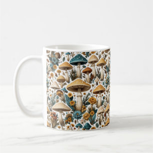Forest Mushroom Cottage Core Mug, Ceramic Mushroom Coffee Mug