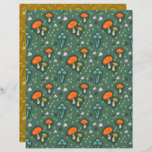 Forest Mushroom Scrapbook Paper