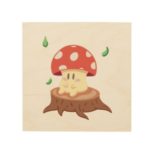 Forest Mushroom Wood Wall Art