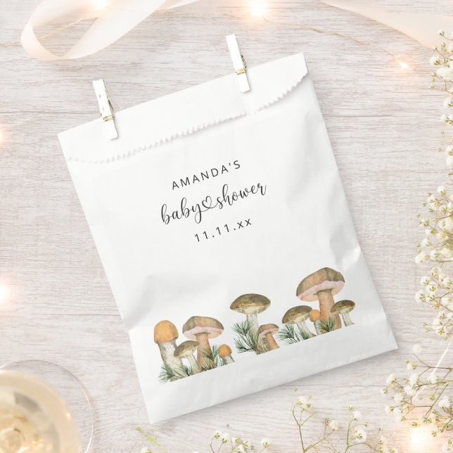 Forest mushrooms baby shower  favor bag (Clipped)