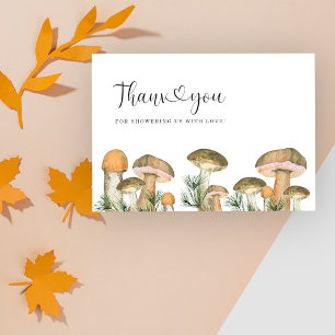 Forest mushrooms baby shower thank you card