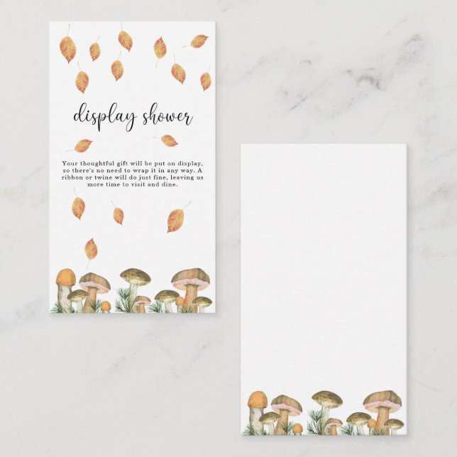 Forest mushrooms - display shower enclosure card (Front/Back)