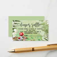 Forest Mushrooms Greenery Baby Diaper Raffle