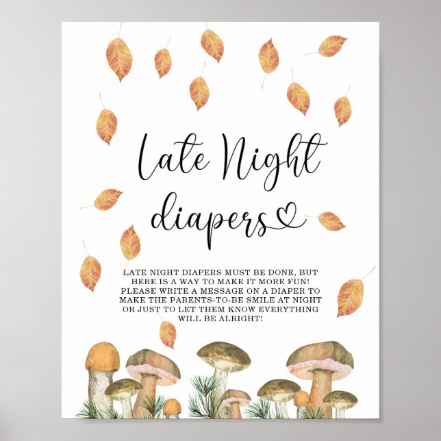Forest mushrooms - Late night diapers game Poster (Front)