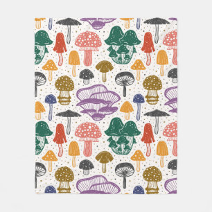 Forest mushrooms. Seamless pattern, texture, backg Fleece Blanket