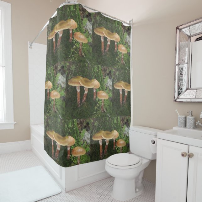 Forest Mushrooms Shower Curtain (In Situ)