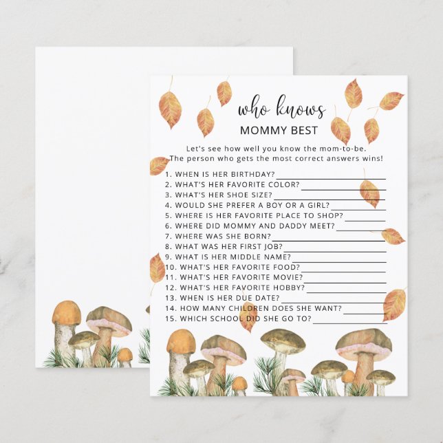 Forest mushrooms - Who knows mommy best (Front/Back)