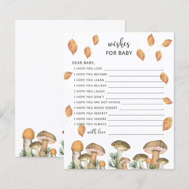 Forest mushrooms - wishes for baby (Front/Back)
