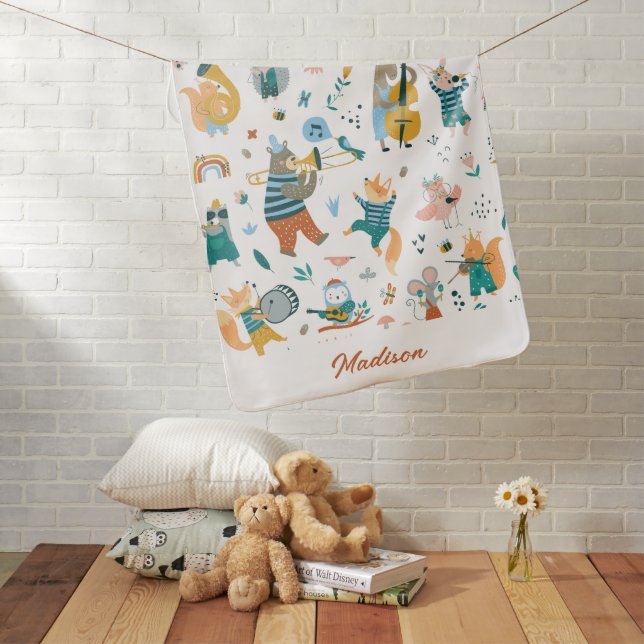 Forest Music Band Baby Blanket (In Situ)
