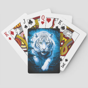 Forest Mystic Wild White Tiger Poker Cards