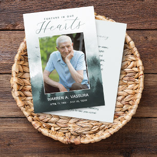 Forest Nature Funeral Memorial Prayer Photo Card