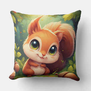 🍂 Forest Nature Gift For Squirrel Lovers 🐿️ Throw Pillow