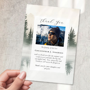 Forest Nature Photo Sympathy Funeral Memorial Thank You Card