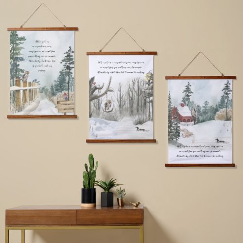 Forest Nature Scenic Watercolor Optional Wording Hanging Tapestry
