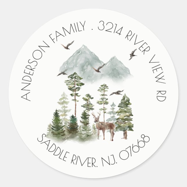 Forest | New Home Address Label Sticker (Front)