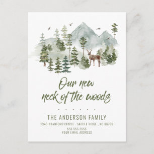 Forest New Neck of the Woods Moving Announcement Postcard