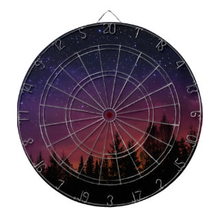 Forest Night Sky Nature with Starry Woodland Scene Dart Board