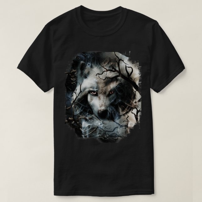 Forest Noir Wolf T-Shirt (Design Front)