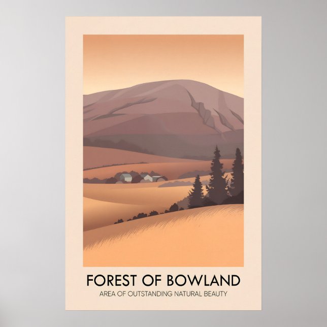 Forest of Bowland AONB Travel Poster (Front)