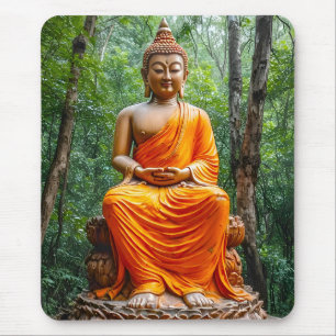 Forest of Calm: The Buddha's Sanctuary Mouse Pad