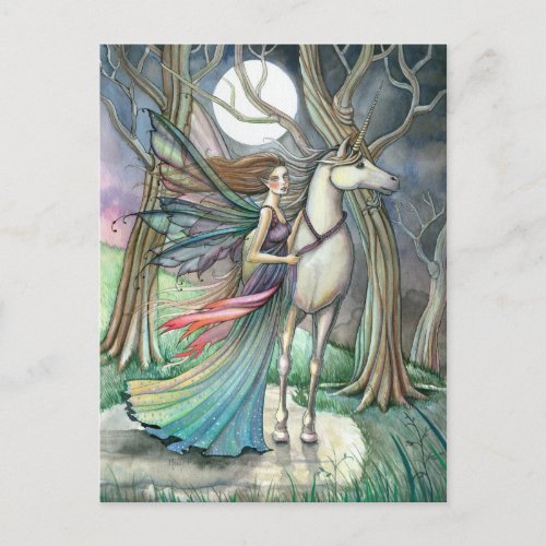 Forest of Dreams Fairy and Unicorn Postcard