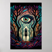Forest of Eyes Surreal Poster | Trippy 3