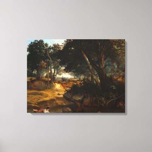 Forest of Fontainebleau 1834 by Corot Canvas Print