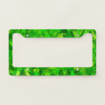 [ Thumbnail: "Forest" of Green Triangle Shapes Pattern License Plate Frame ]