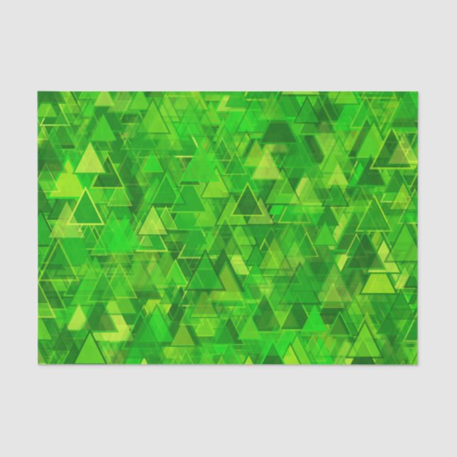 "Forest" of Green Triangle Shapes Pattern Tissue Paper (Front)