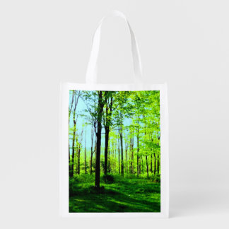 Forest of Lush Green Trees Grocery Bag