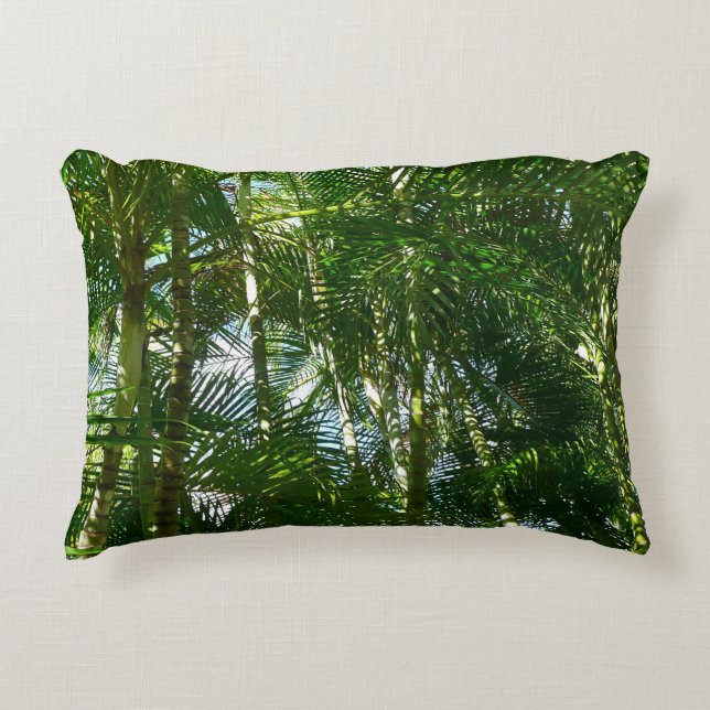 Forest of Palm Trees Tropical Nature Accent Pillow (Front)