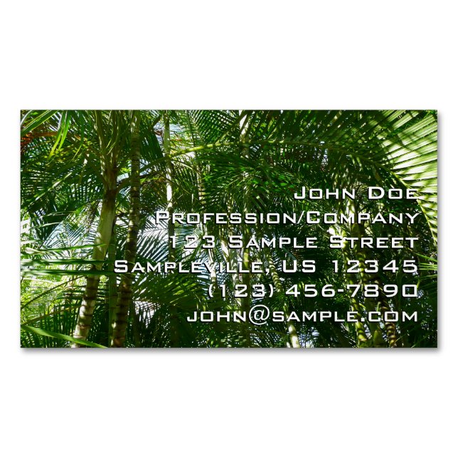 Forest of Palm Trees Tropical Nature Business Card Magnet (Front)