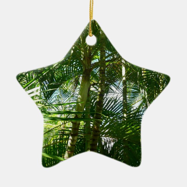 Forest of Palm Trees Tropical Nature Ceramic Ornament (Front)