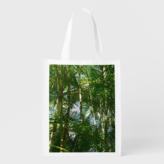 Forest of Palm Trees Tropical Nature Grocery Bag (Front)