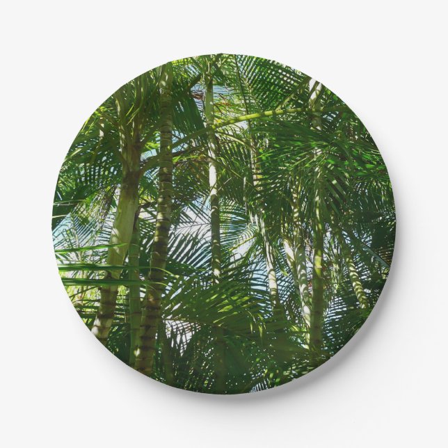 Forest of Palm Trees Tropical Nature Paper Plates (Front)