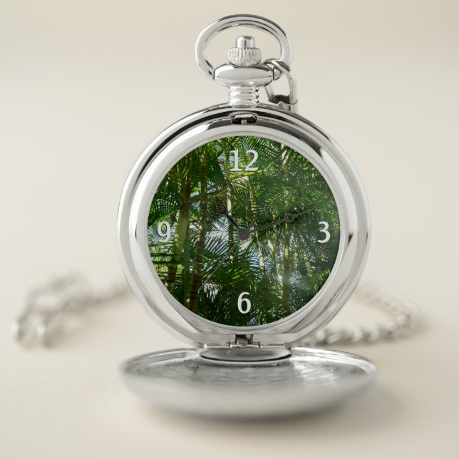 Forest of Palm Trees Tropical Nature Pocket Watch (Inside)