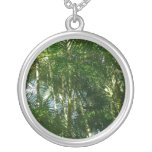 Forest of Palm Trees Tropical Nature Silver Plated Necklace