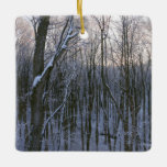 Forest of Snowy Trees Ceramic Ornament