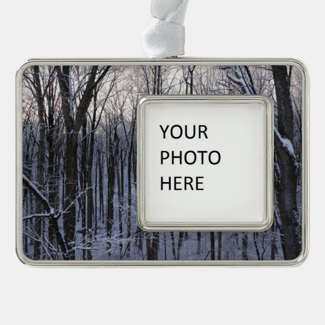 Forest of Snowy Trees Christmas Ornament (Front)